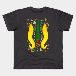 BANANA SLUG FOLK ART Kids T-Shirt